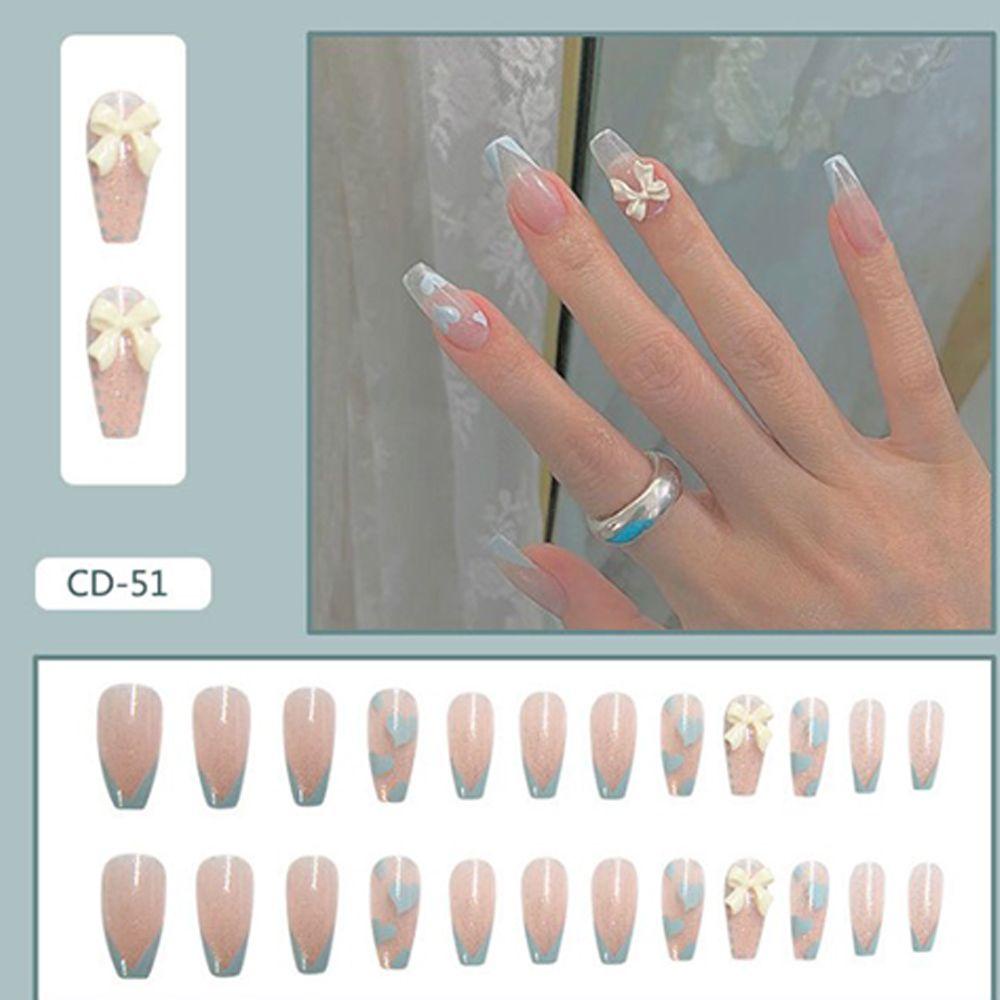 MIHAN1 Móng Tay Giả Đính Đá Trang Trí Hình Bướm Bằng acrylic Thời Trang