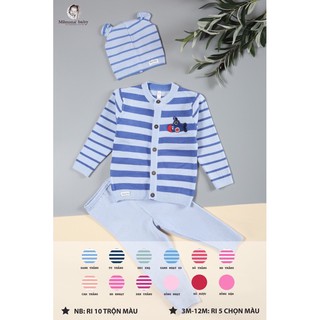 Momma - Bộ len momma kẻ tặng mũ
