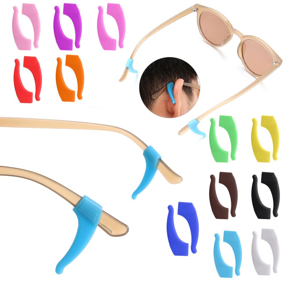 Bộ 5 cặp móc đeo mắt kính bằng silicon mềm chống trượt nhiều màu