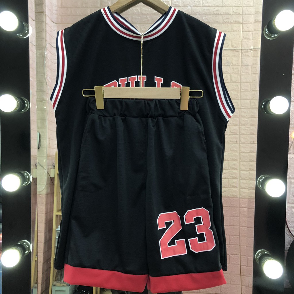 Áo tanktop bóng rổ BULLS 23 - set đồ bộ áo ba lỗ thể thao nam nữ chất lưới