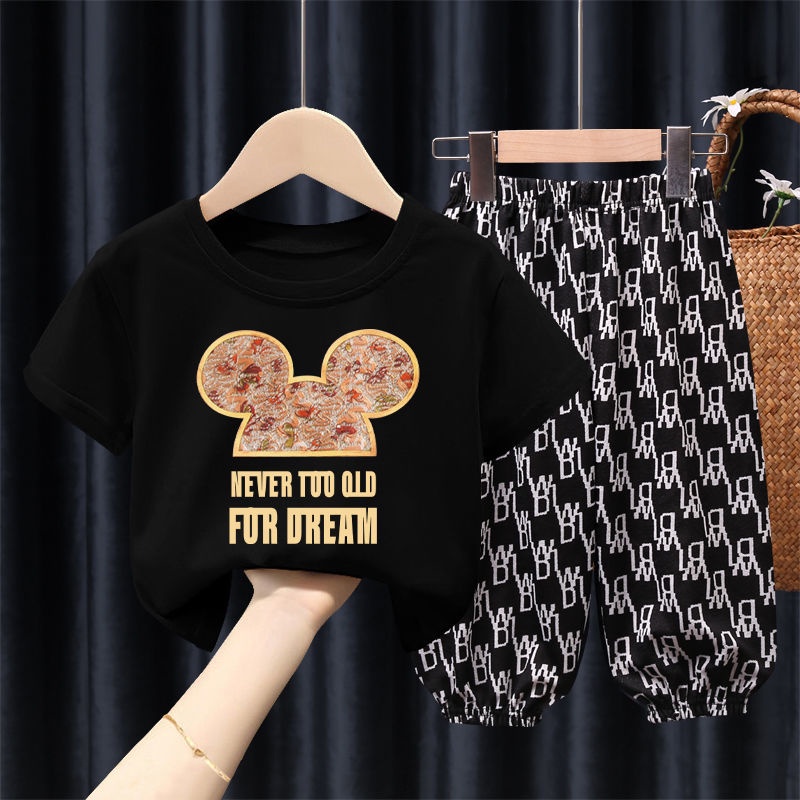 Set Áo Thun Ngắn Tay Và Quần Dài Thời Trang Cho Bé 1-7 Tuổi