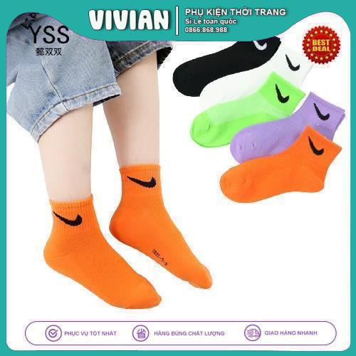 Vớ Trẻ Em NAIKI [COMBO 5 ĐÔI] Tất Trẻ Em COTTON cho bé từ 1 tuổi -15 tuổi, chất liệu mềm mại,co giãn thoải mái