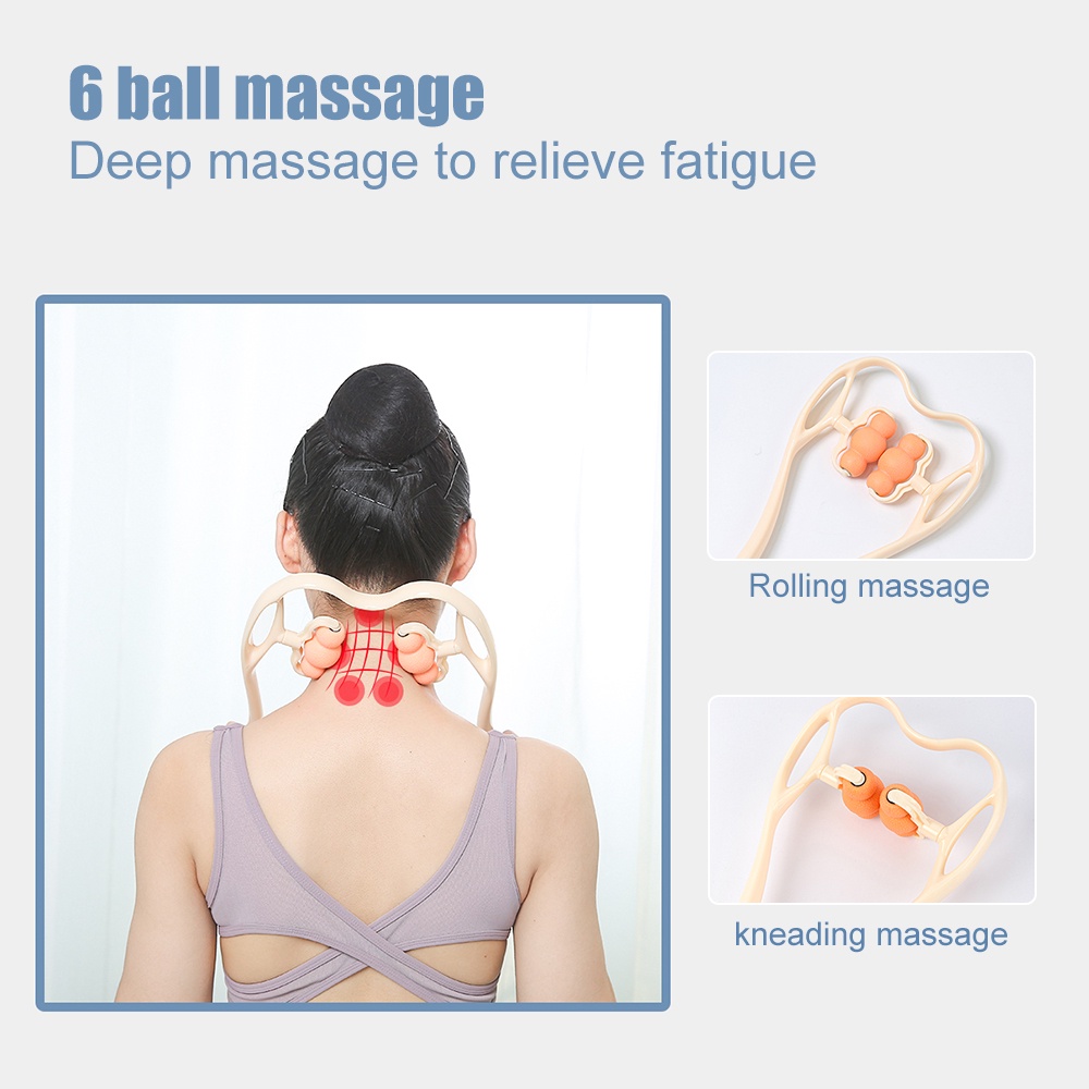 Dụng cụ massage Cổ Vai Gáy 6 Bi , Dụng Cụ Mát Xa Cổ Vai / Vai 6 Quả Bóng Tự Mát Xa Chuyên Dụng,massage cổ vai gáy, gậy massage cổ, Dụng cụ massage Cổ Vai Gáy, Dụng Cụ Mát Xa Cổ Và Vai Cầm Tay, giảm mỏi đốt sống cổ