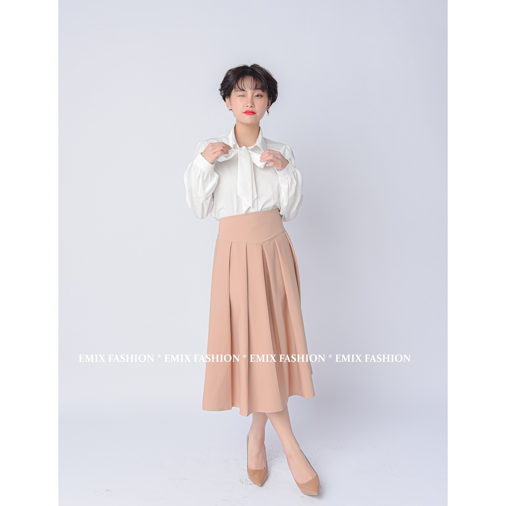 Chân váy công sở cao cấp chất ruby EMIX (3 màu), basic dress, midi, dáng dài, cạp cao, khóa sau, chất ruby, ít nhăn CV03