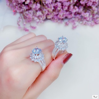 NHẪN BẠC NỮ BẠC TA CAO CẤP 925 Ổ ĐÁ CAO