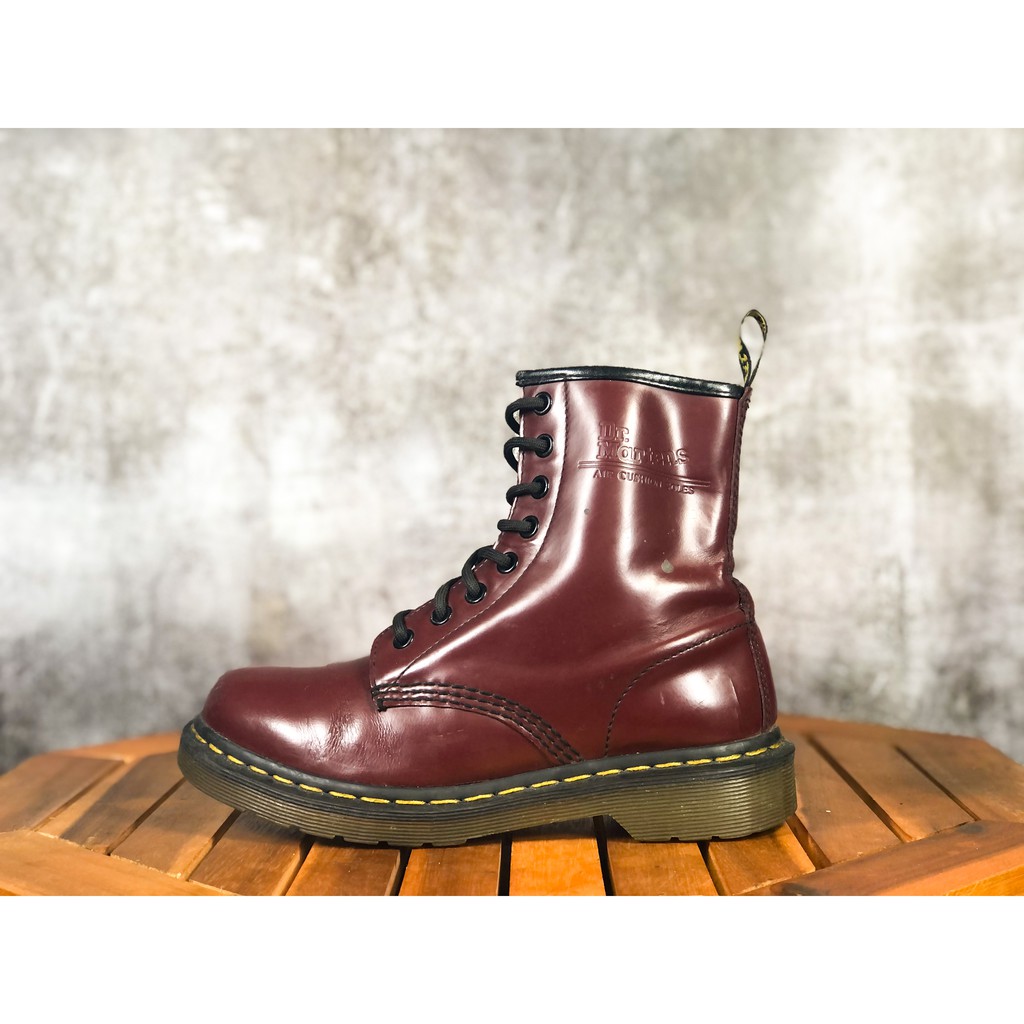 (SIZE 37) Giày chính hãng 2hand DR MARTEN 1460 SMOOTH LEATHER LACE UP BOOTS `
