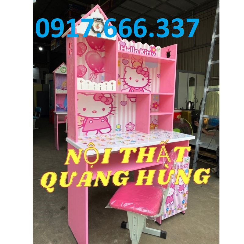 BỘ BÀN HỌC SINH NHỰA ĐÀI LOAN 1M2 IN 3D HELLO KITTY