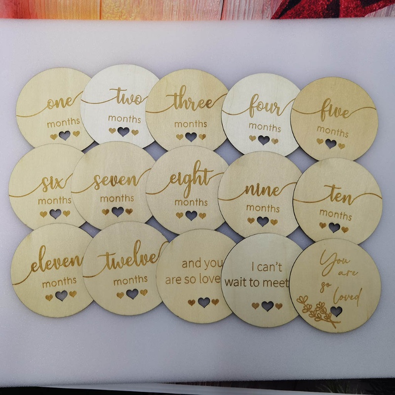 Set 15 Tấm Thẻ Ghi Âm Phát Triển Theo Tháng Làm Phụ Kiện Chụp Ảnh Kỷ Niệm Cho Bé Sơ Sinh