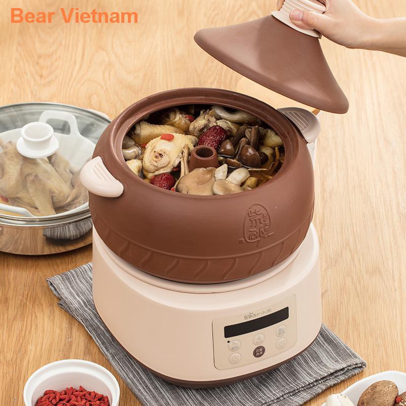 ☍☊ஐNồi Hấp Điện Little Bear Cát Tím Đa chức năng Hầm Gốm Sứ Hải Sản Thủy Electric Official Flagship Store