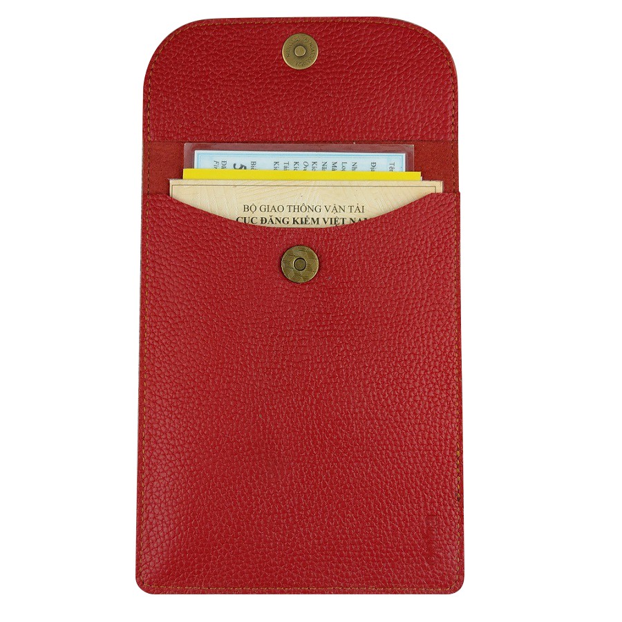 Ví Đựng Đăng Kiểm Ô Tô Dáng Đứng Da Bò opkey
