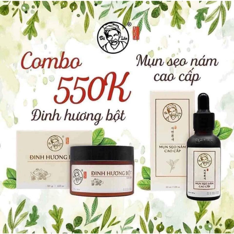 COMBO TÁI TẠO CAO CẤP BÀ LÃO VÀ ĐINH HƯƠNG BỘT CHÍNH HÃNG 100% (MUA 1 TẶNG 1)