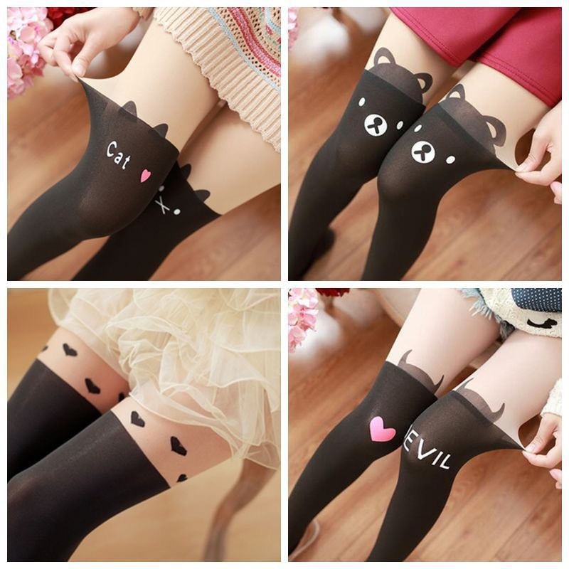 Quần tất giả bốt cho bé gái in các nhân vật hoạt hình mickey và kitty