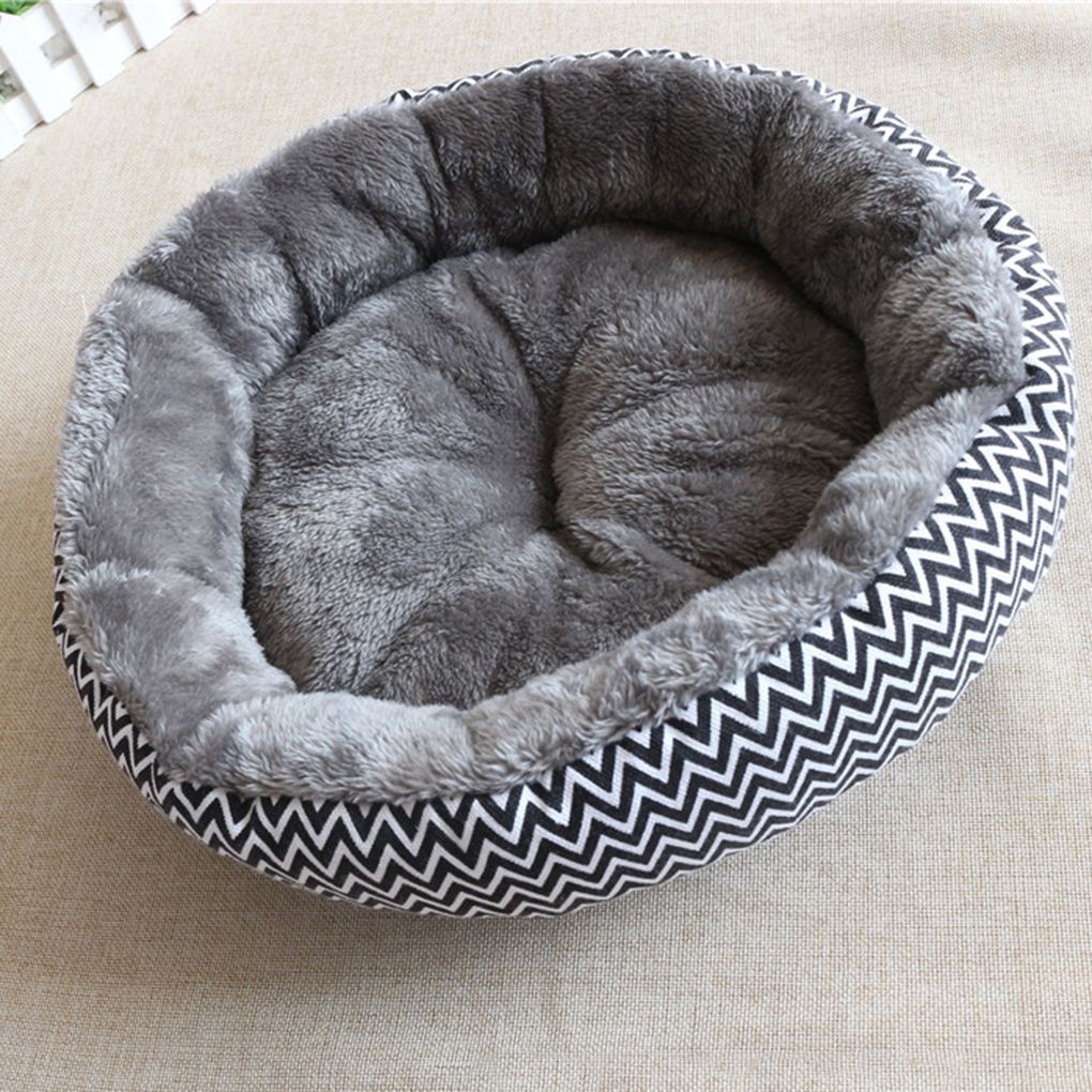 Nệm lót ghế sofa hình tròn bằng vải bông mềm mại cho thú cưng vào mùa đông