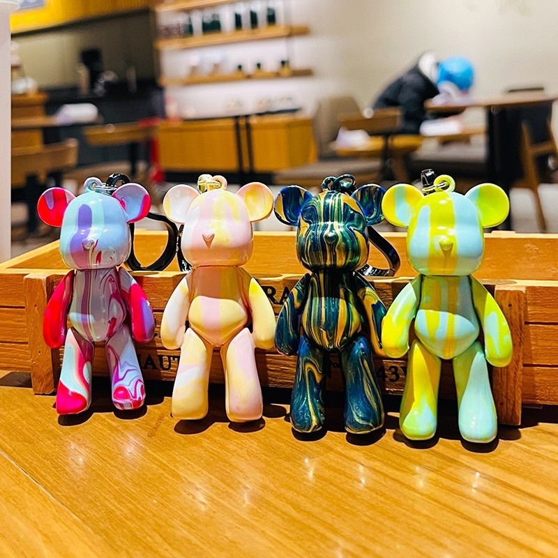 [24 Màu, Nhiều Size] Set Gấu Đổ Màu Bearbrick đổ màu Acrylic Pouring nhiều màu sắc Hot Trend 2022