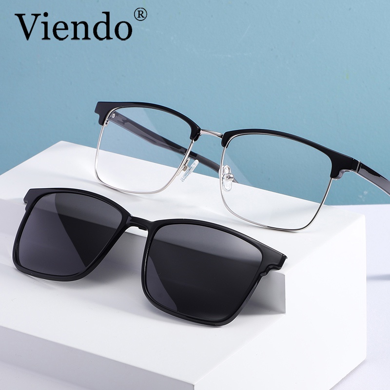 Kính mát nam nữ VIENDO chống tia UV400 thời trang cắt kính cận theo yêu cầu