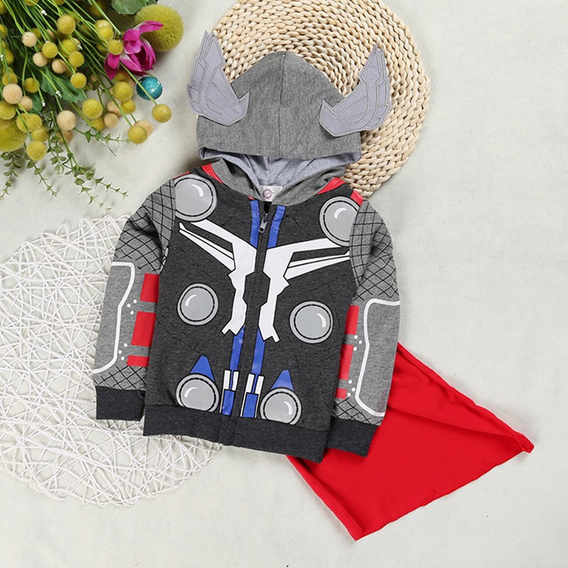 Áo Hoodie Cotton In Hình Hoạt Hình Thời Trang Thu Đông Cho Bé Trai