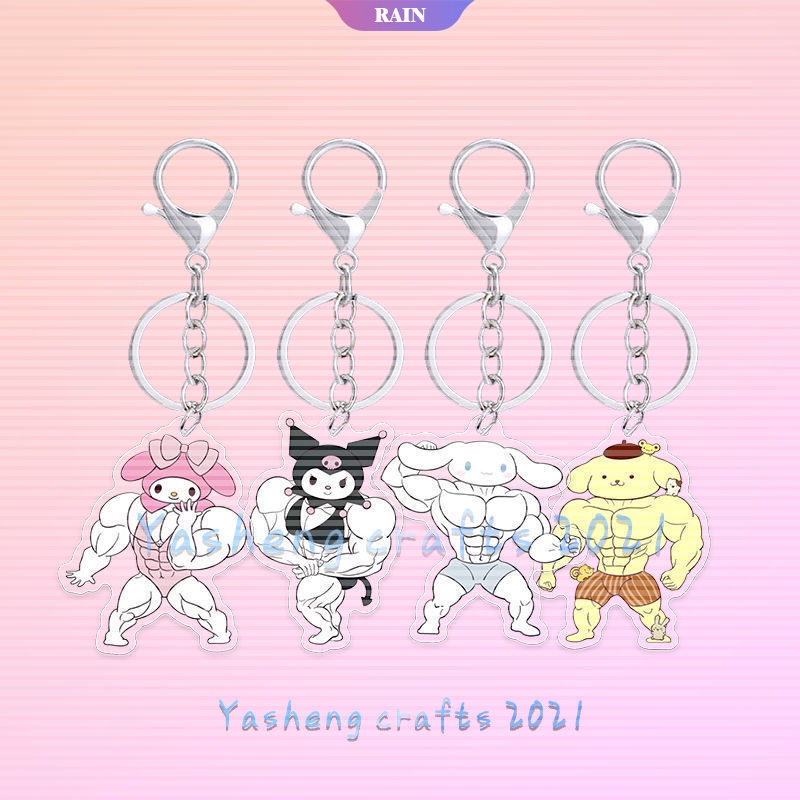 SANRIO Móc Chìa Khóa Hình Nhân Vật Hoạt Hình Cinnamoroll Kuromi My Melody Dễ Thương Bằng Acrylic