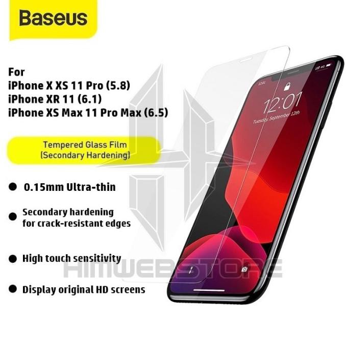 Baseus Kính Cường Lực Siêu Mỏng 0.5mm Cho Iphone 11 X Xs Max Pro Max 11 Promax Xsmax 0.15mm