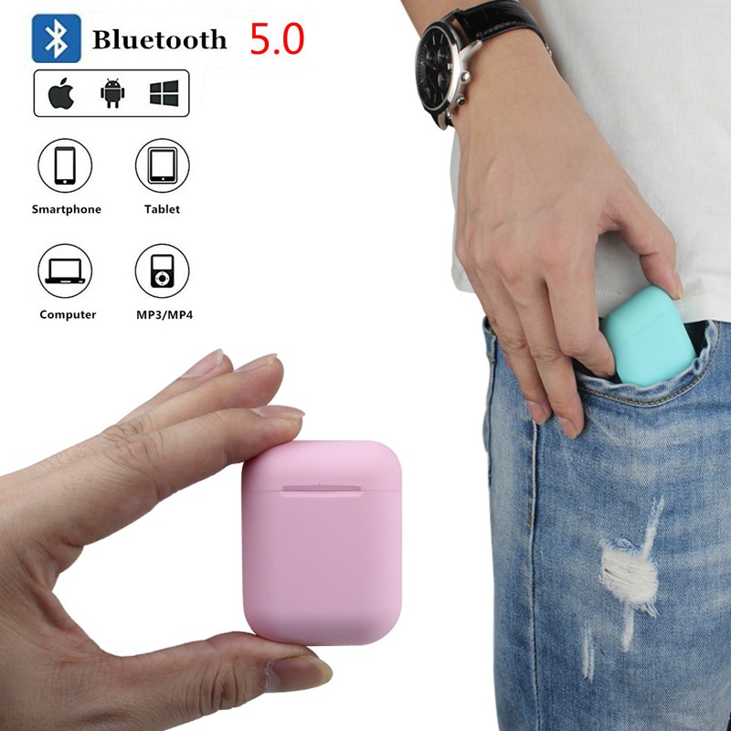 InPods 12 I12 TWS Tai Nghe Không Dây Bluetooth HiFi Tai Nghe Nhét Tai Thể Thao Macaron Nhiều Màu Sắc Cảm Ứng Với Android IOS