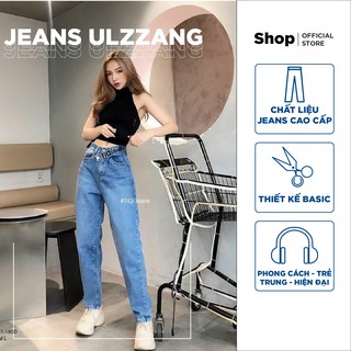 Quần jeans Ulzzang lưng cao chất liệu Jeans cao cấp, thiết kế basic, phong cách - trẻ trung - hiện đại