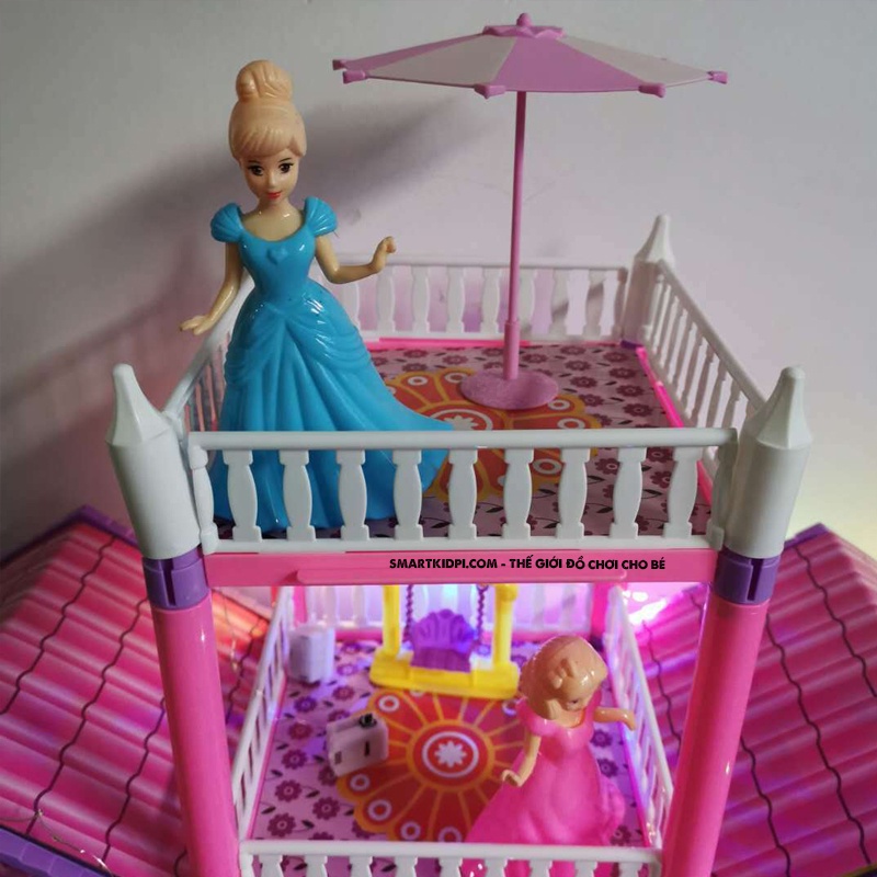 - Đồ Chơi Lắp Ráp Ngôi Nhà Búp Bê - Biệt Thự Công Chúa Barbie nhiều tầng Kích thước Lớn Dễ Thương cho bé gái