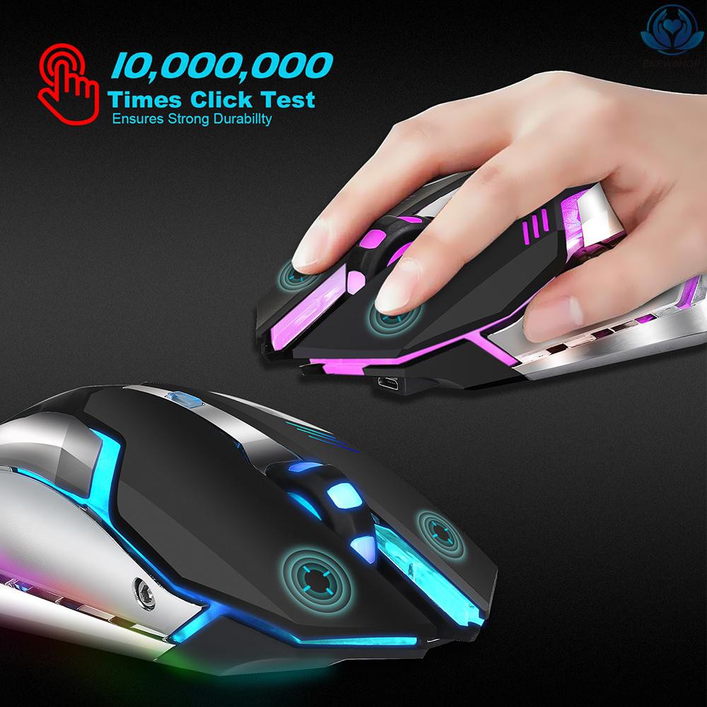 Chuột Gaming Không Dây Hxsj M10 2400 Dpi 7 Màu Có Thể Sạc Lại Cho Máy Tính