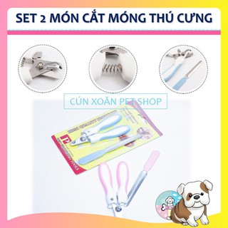 Combo 2 món cắt móng cho thú cưng (kềm cắt và dũa móng)