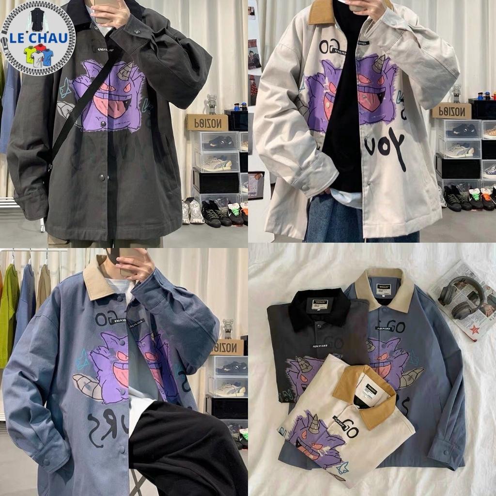 Áo khoác kaki sơ mi unisex form rộng AKK07 YOURS LECHAU jacket nam nữ streetstyle ulzzang hottrend rẻ đẹp thời trang