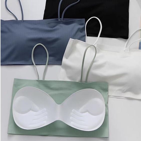 Áo Bra Đúc Su Trơn Quây 2 Dây Gân Tăm Có Đệm Ngực  ,Chất Liệu Thun Lạnh 078