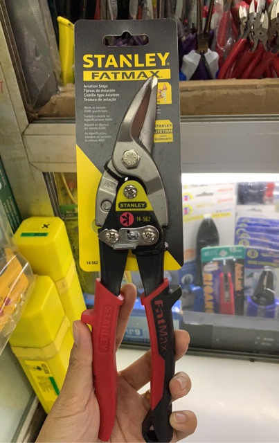 Kéo cắt tôn MAXSTEEL mũi cong trái 10in - cán đỏ STANLEY 14-562