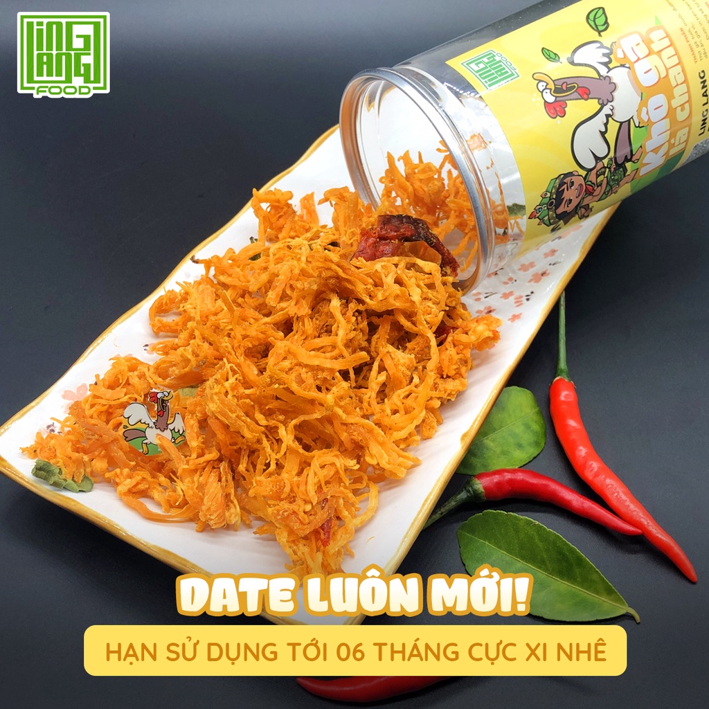 Khô gà lá chanh 200g Ling Lang Food, gà khô xé lá chanh thơm ngon chuẩn vị | BigBuy360 - bigbuy360.vn