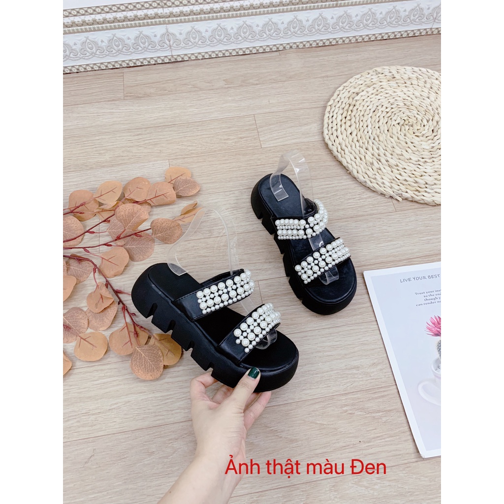 (S165) Dép nữ 2 quai ngọc đế bánh mì 4 phân (Mã 7228)