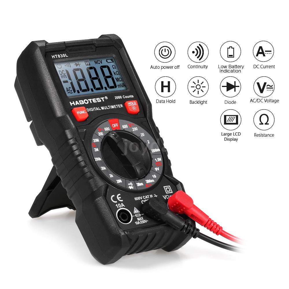 HABOTEST Digital Multimeter 2000 Counts Portable Multi Meter Voltmeter Ammeter Ohmmeter Measuring AC/DC Voltage DC Curre