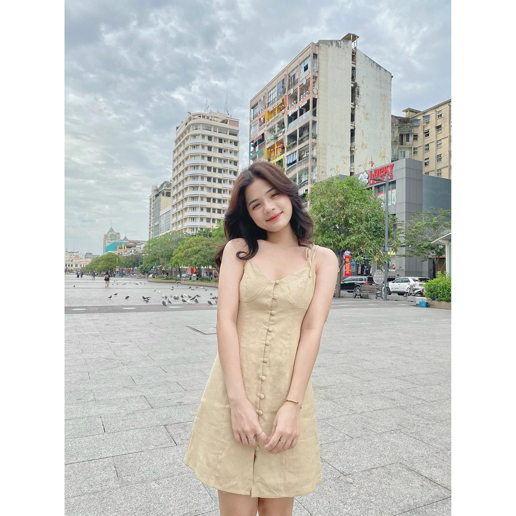 Đầm hai dây nút bọc CAMILA DRESS | BigBuy360 - bigbuy360.vn