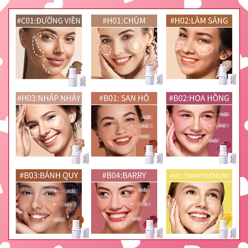 Thỏi phấn má hồng/phấn bắt sáng 3 trong 1 đa năng Bayfree 7g | BigBuy360 - bigbuy360.vn