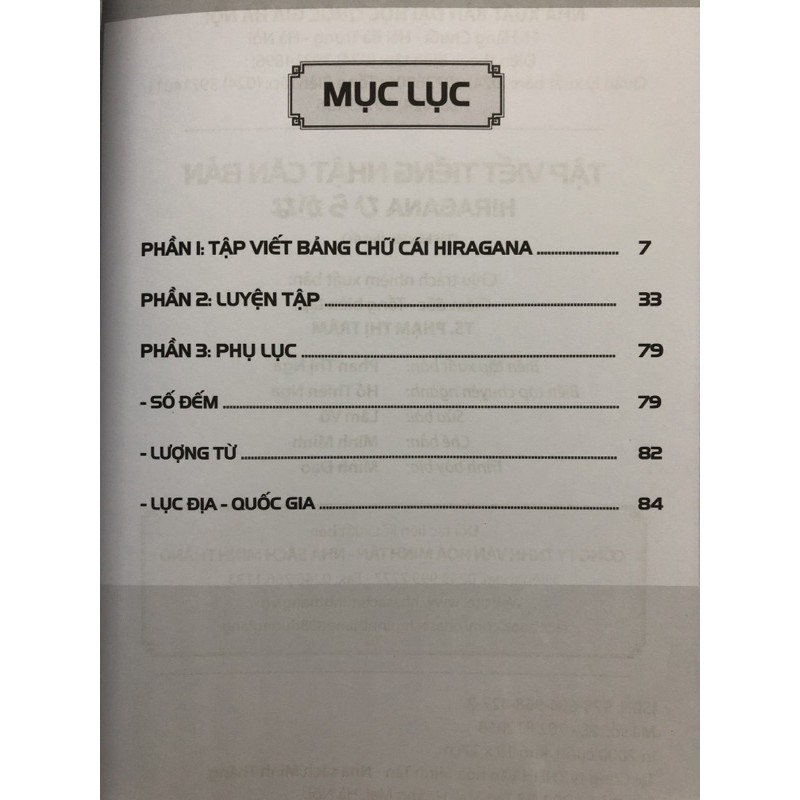 Sách tập viết tiếng Nhật căn bản hiragana