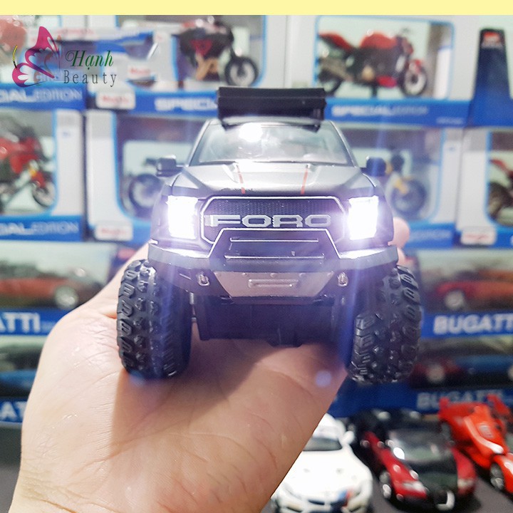 Mô Hình Xe bán tải Ford F150 Offroad Tỷ Lệ 1:32 Màu Đen đồ chơi trẻ em mô hình bằng sắt có âm thanh và đèn mở các cửa