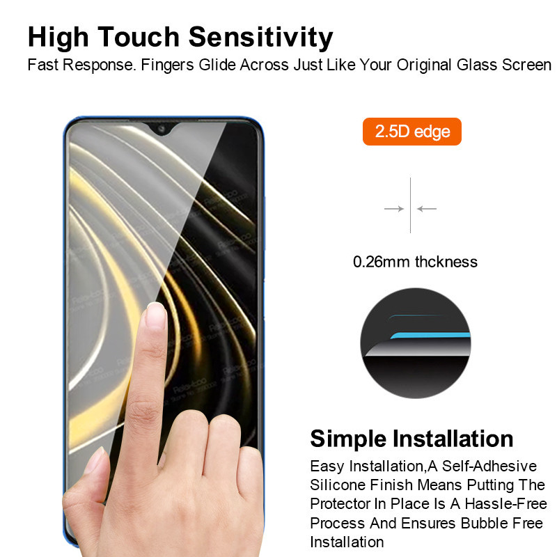 Kính cường lực bảo vệ màn hình cho Xiaomi Poco M3 Camera Xiomi Pocom3 6.53" Pocco Pocophone M 3M