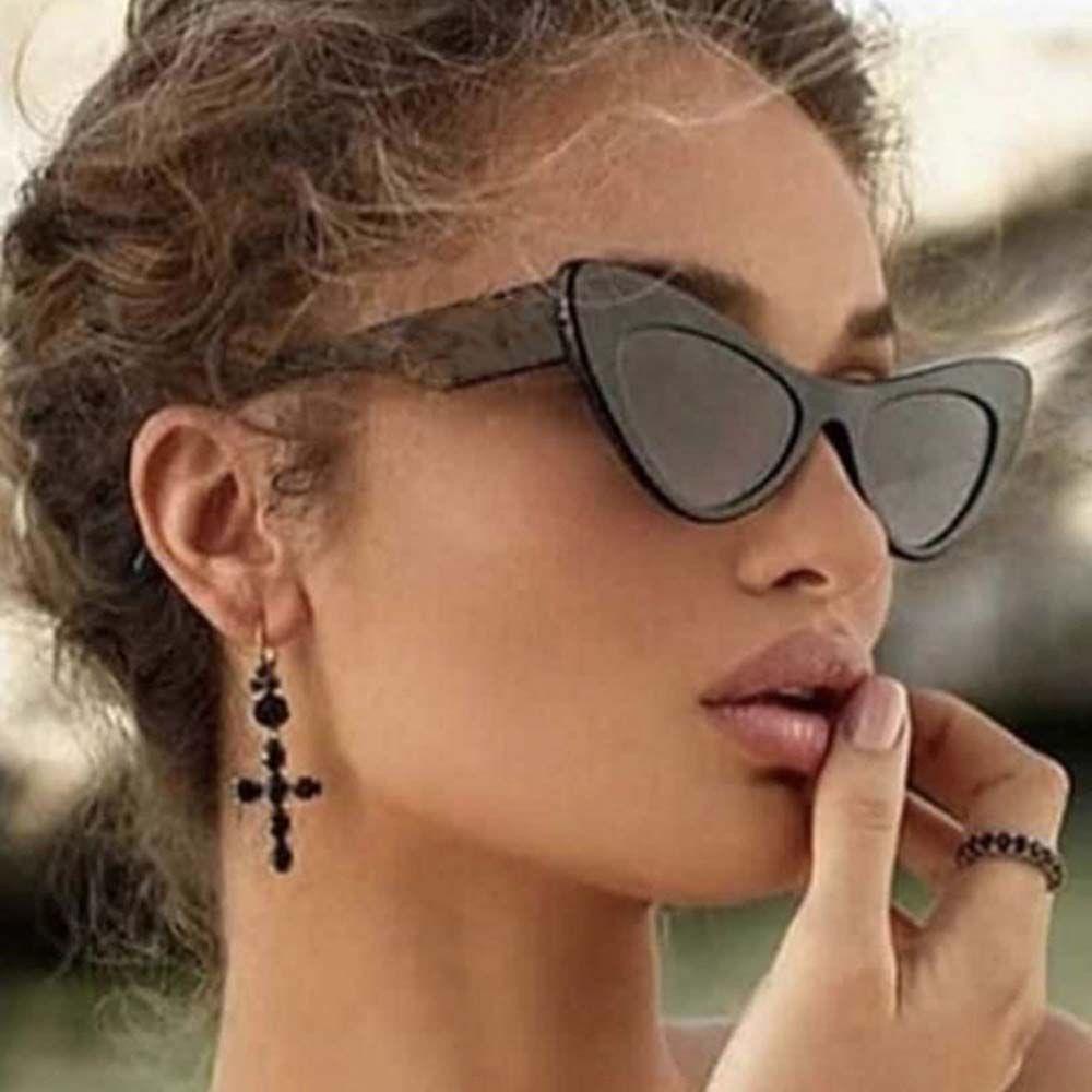 Kính Mát Gọng Mắt Mèo Chống Tia UV Họa Tiết Da Báo Thời Trang Quyến Rũ Cho Nữ