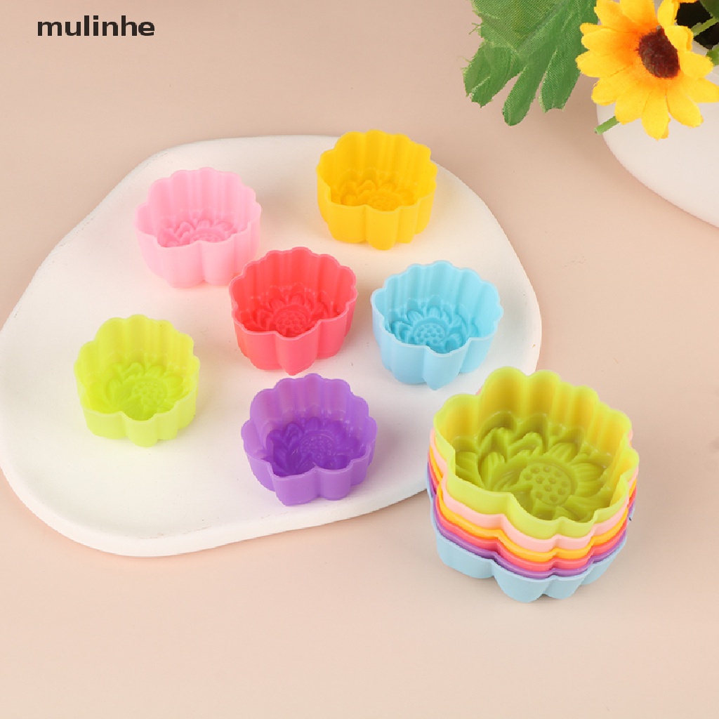 Set 5 Khuôn Silicon Làm Bánh 3 / 5cm Hình Hoa Sen Có Thể Tái Sử Dụng