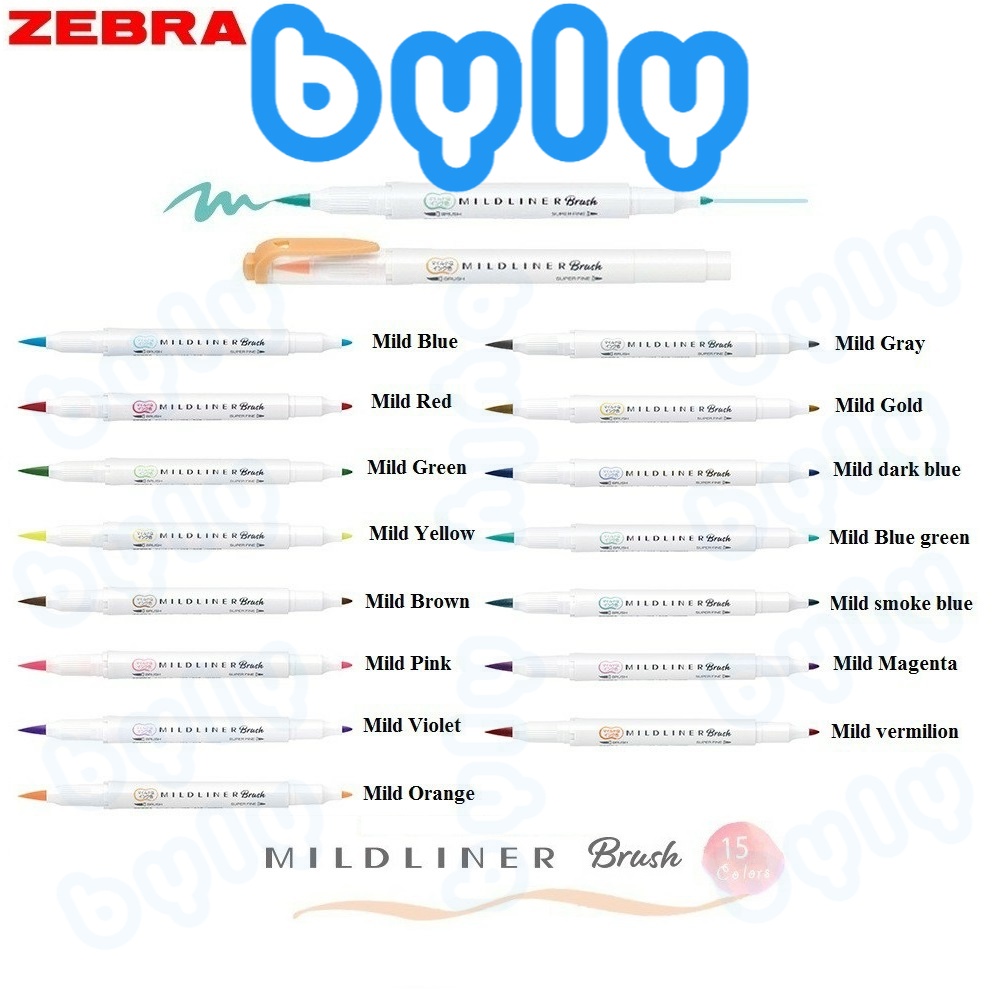 [Ship hỏa tốc] Mildliner Brush - Bút cọ 2 đầu chất lượng cao Zebra WFT8, sản phẩm chính hãng - ByLy Store