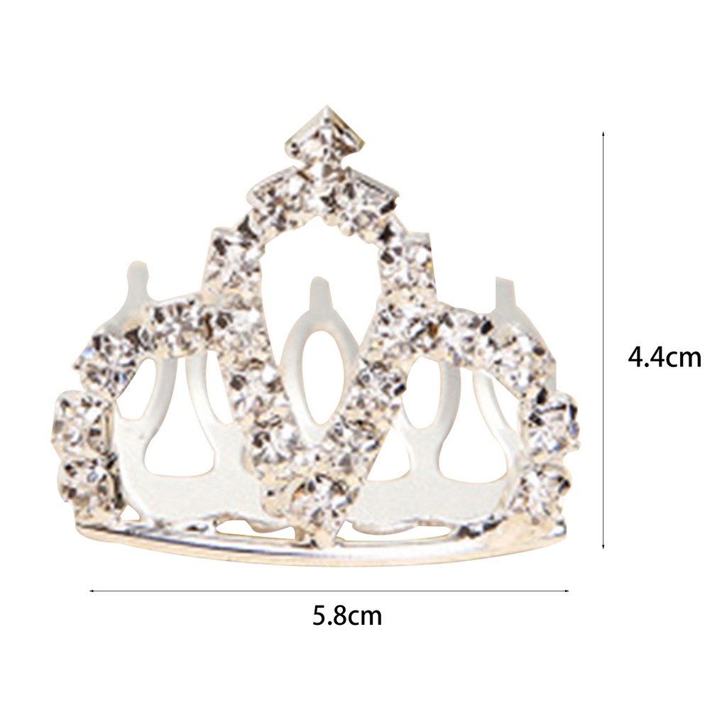 Lược Cài Tóc Hình Vương Miện Trái Tim Đính Đá Cho Bé Gái