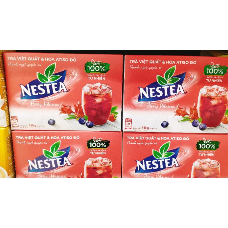 TRÀ NESTEA VIỆT QUẤT VÀ HOA ATISO ĐỎ HỘP 140g