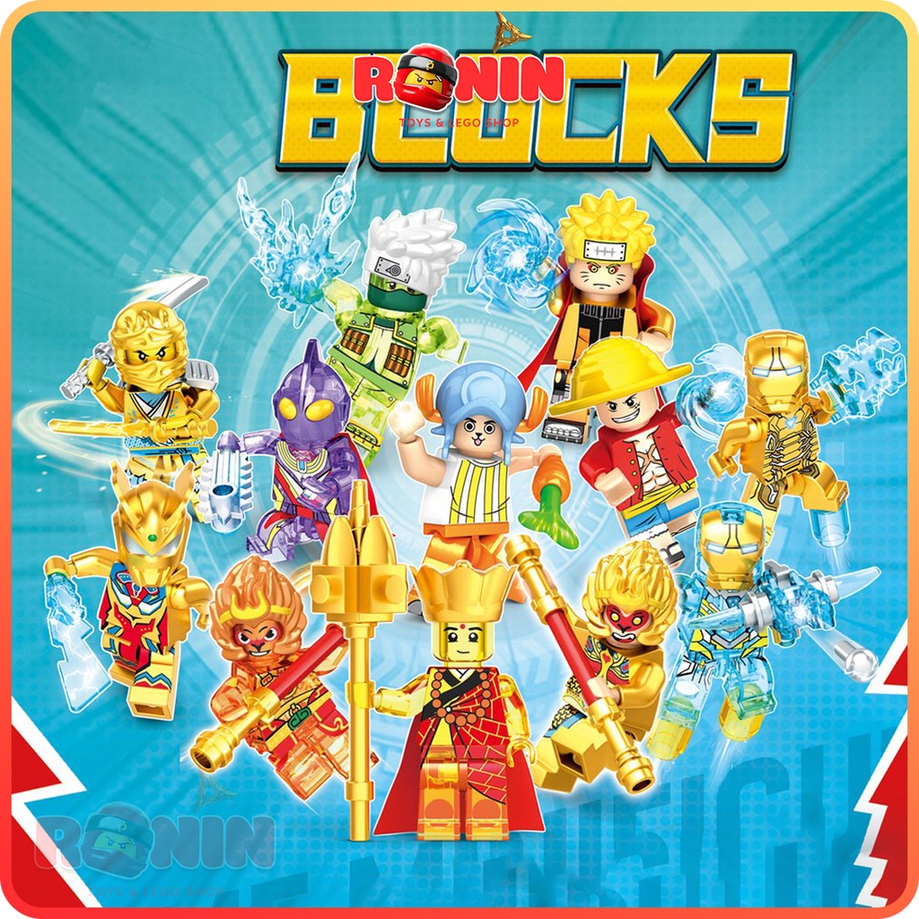 Lắp Ráp Lego Minifigures Các Nhân Vật Mavel / Ninjgo / Naruto / Tôn Ngộ Không / One Piece