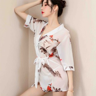 Áo choàng ngủ kimono kèm quần lót gợi cảm quyến rũ M6306