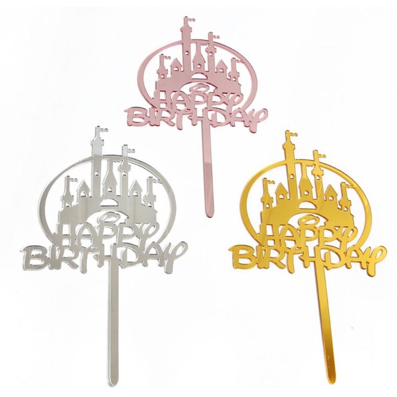 Que Cắm Trang Trí Bánh Sinh Nhật Hình Lâu Đài Công Chúa