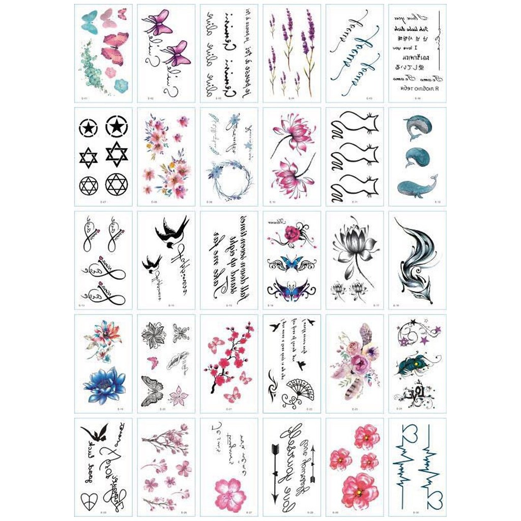 Bộ 30 Tờ Hình Xăm Nước Tha Thu