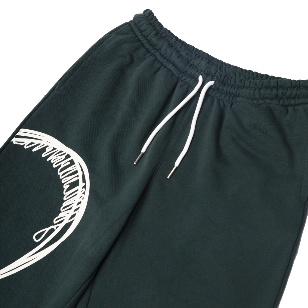 QUẦN NỈ / HALF HEART PANTS - DARK GREEN / QUẦN NỈ IN 1/2 TRÁI TIM - XANH RÊU