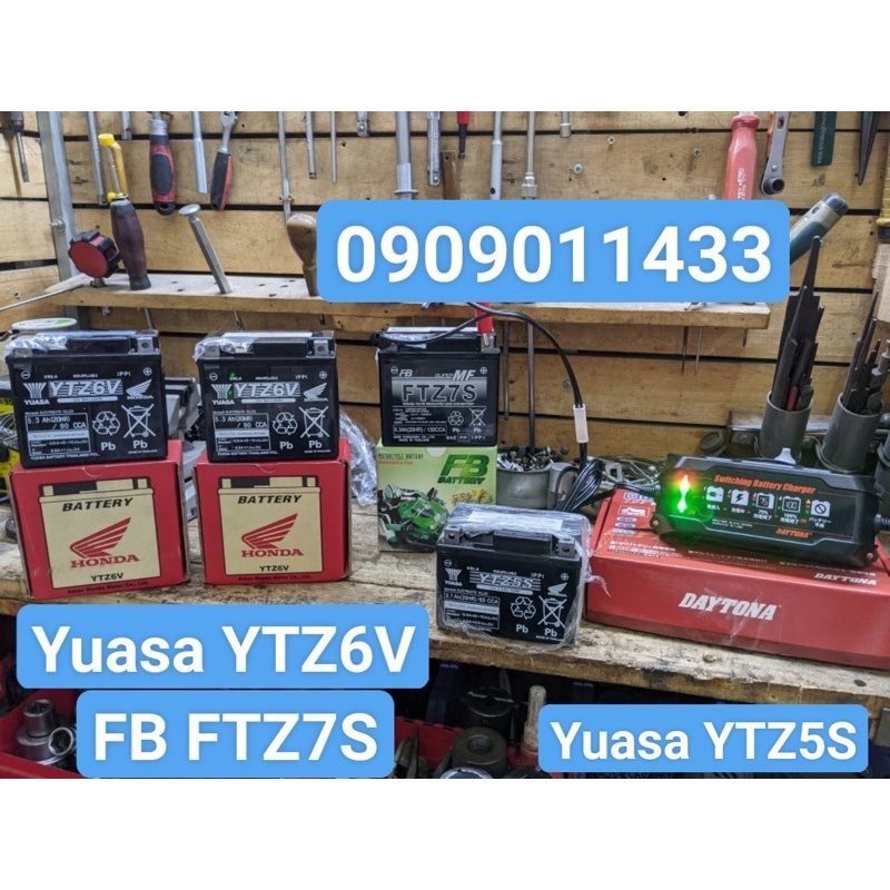 Bình điện Yuasa YTZ6V cho Scoopy, ZoomerX, PCX,SH-Việt, Click/Vario125/150,adv150, cb150, cbr150...