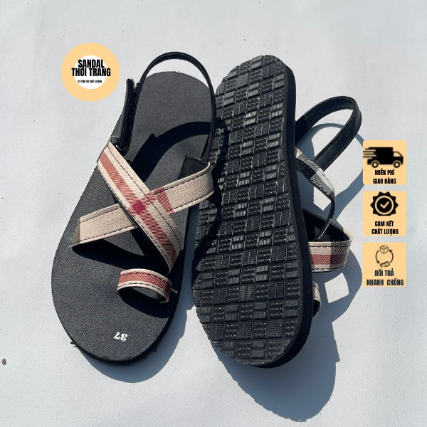 Dép quai hậu xỏ ngón A24 Đế đen full size 30-44 SANDALTHOITRANG